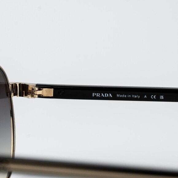 Prada Women Sunglasses Gold Grey Gradient Round PRB52S ZVN02C NEW AUTHENTIC - Picture 8 of 11